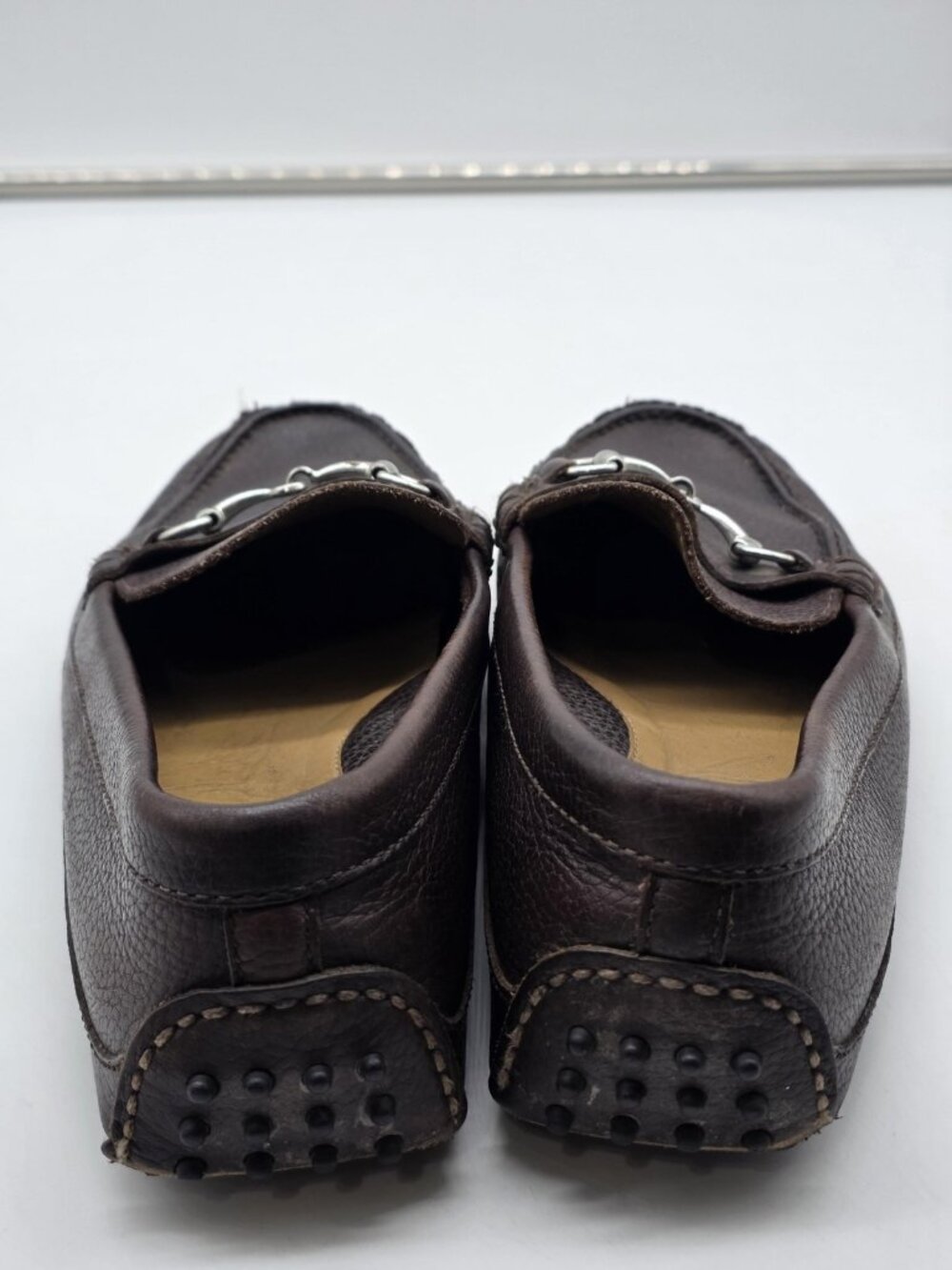 Cole Haan Shoes Mens Size 9.5 Brown Leather Bit Driving Casual Damaged Loafers - Picture 6 of 13